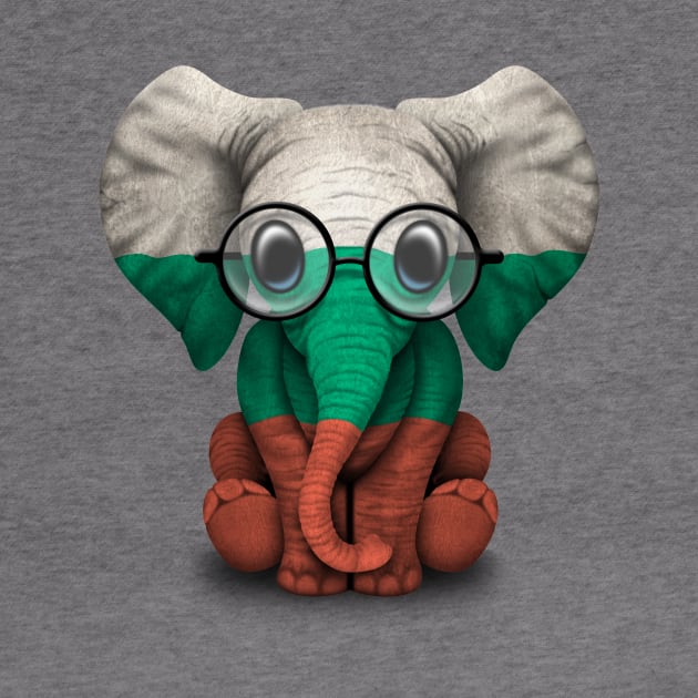 Baby Elephant with Glasses and Bulgarian Flag by jeffbartels